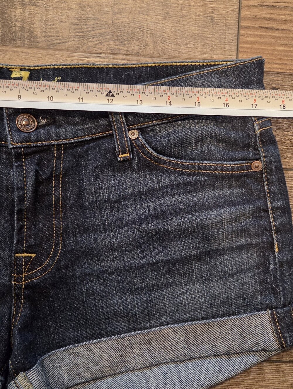 7 For All Mankind, Women's Disressed Cuffed Denim Shorts, Size:30 - Picture 4 of 6